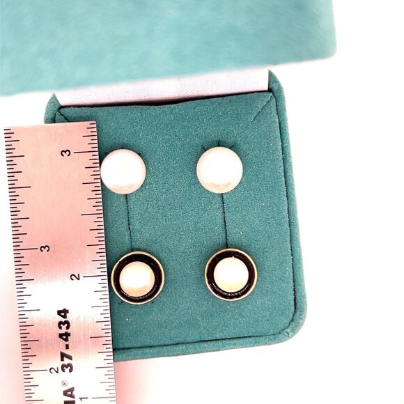 14K Gold Eterna Gold Stud Earrings - 2 Pairs - Picture 3 of 5